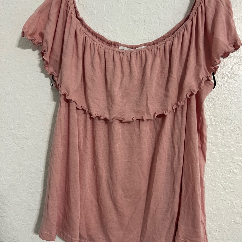 You Can Always Come Crash At My Place Off  Shoulder Pink Blouse Size S #246 New